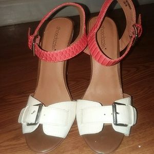 Orange/ White Heels